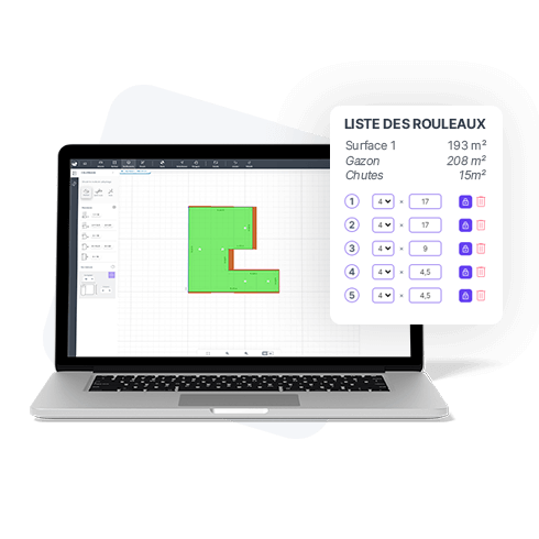 Logiciel de calcul de quantités de pelouse artificielle