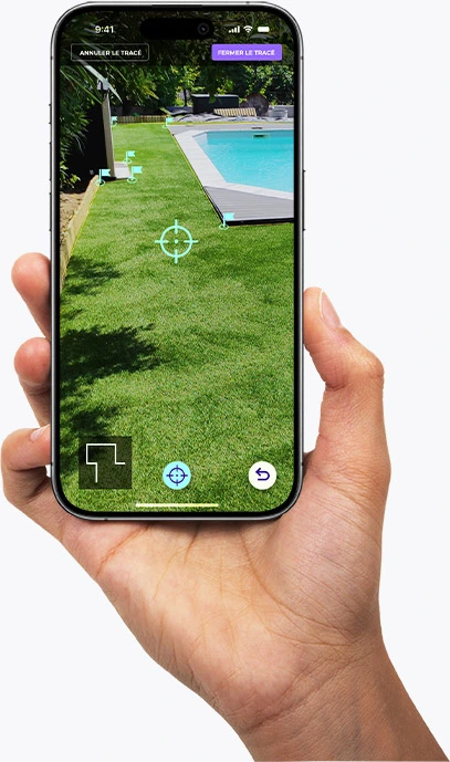 Illustration de l'application mobile Ezeecam en cours d'utilisation et d'acquisition de tracé par points